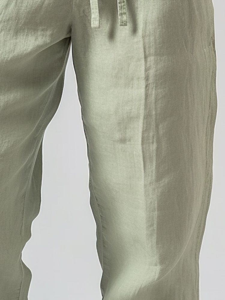 ChArmkpR Mens Solid Cotton Casual Loose Drawstring Waist Pants