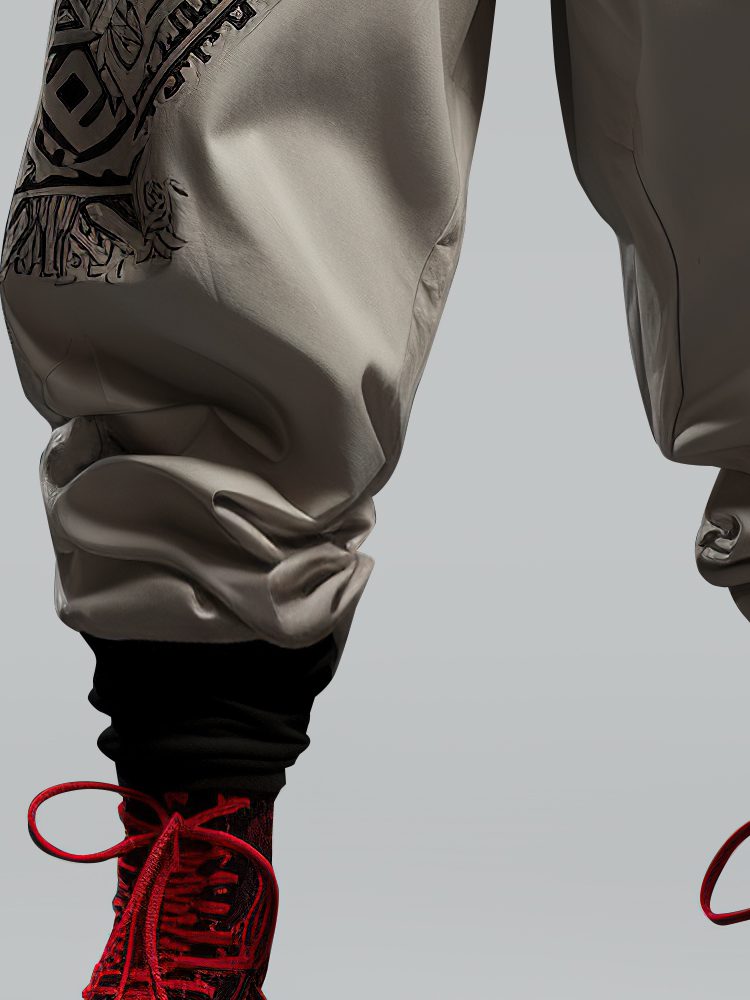 ChArmkpR Mens Ethnic Tribal Print Patchwork Loose Drawstring Waist Pants