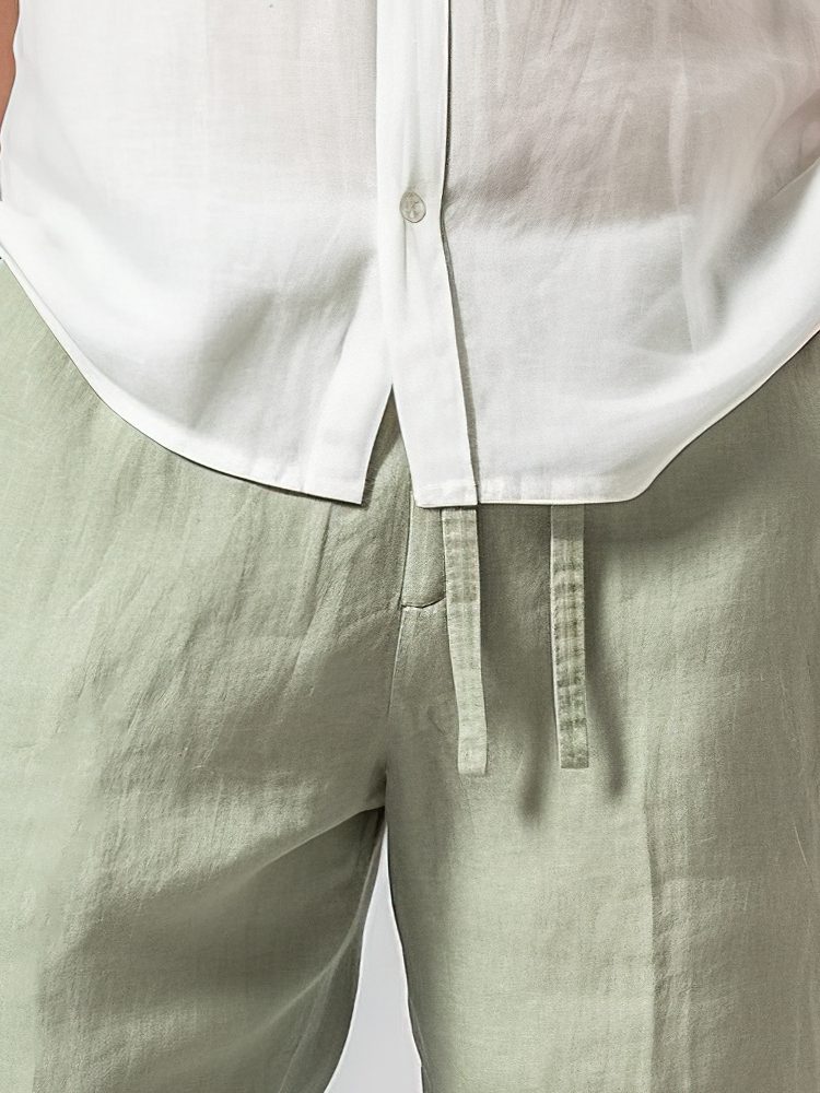 ChArmkpR Mens Solid Cotton Casual Loose Drawstring Waist Pants